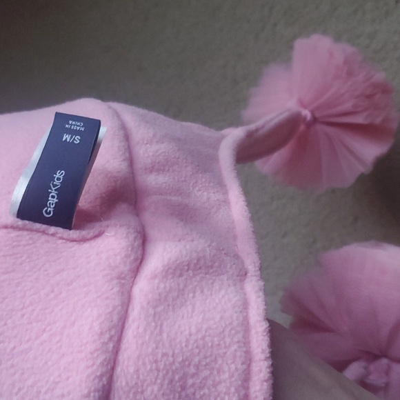 NEW GAP KIDS soft warm fleece 2-piece set hat scarf pink red star pompoms S/M - Picture 5 of 10